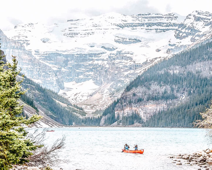 canoeing on Lake Louise