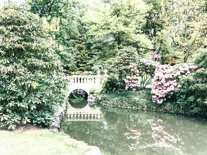 Bridge and flowers at Halifax Public Gardens