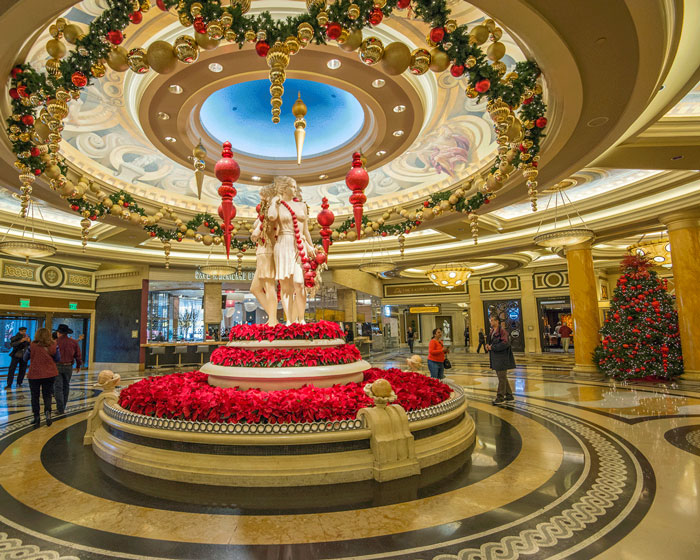 Caesars Palace Hotel at Christmas