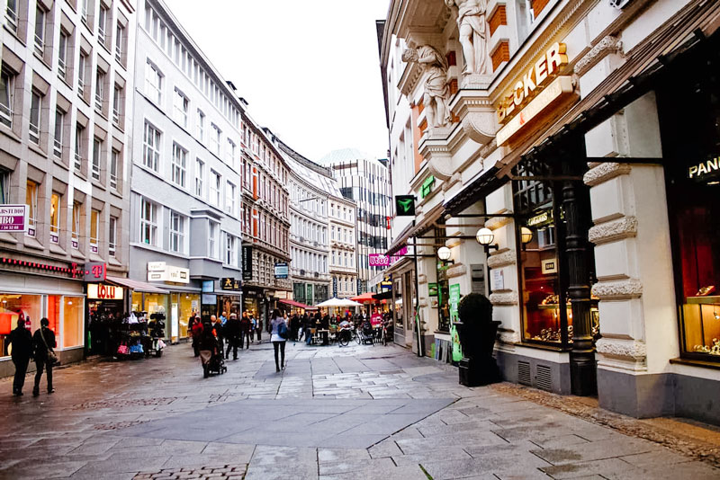 Shopping district Hamburg Germany