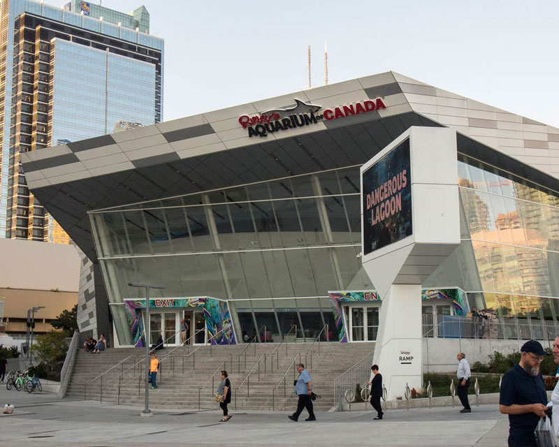 Outside of Ripley's Aquarium In Toronto