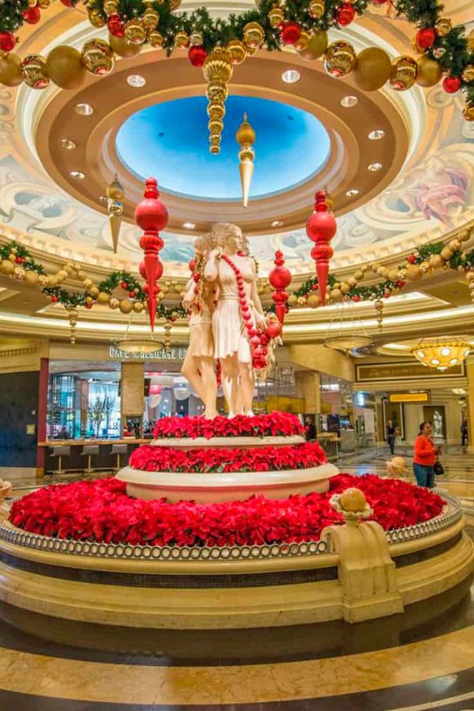 Christmas decorations at Caesar's Palace Las Vegas