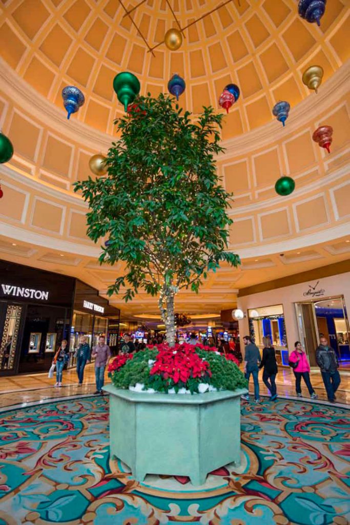 Hotel decorated for Christmas in Las Vegas