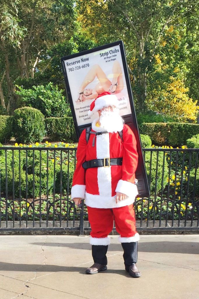 Santa Clause with a billboard