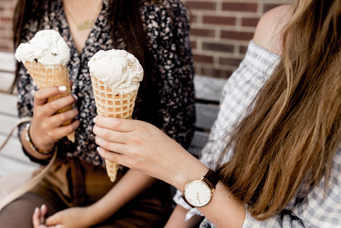 Two women with ice cream