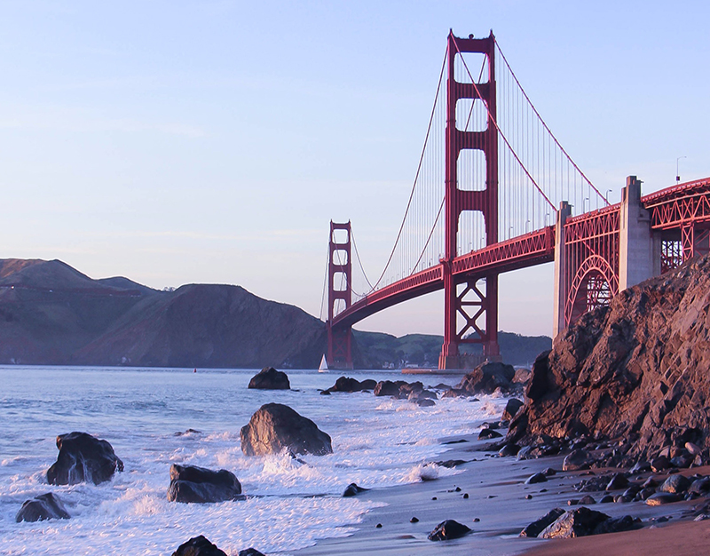 Golden. Gate Bridge Solo female travel USA post