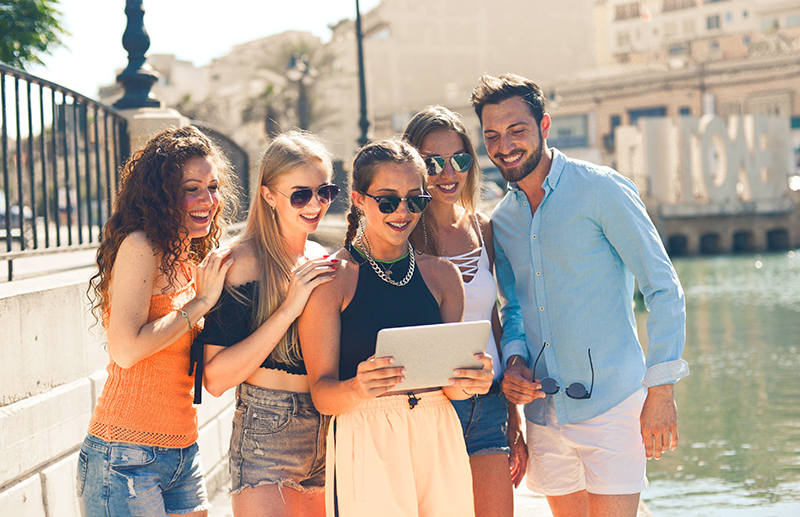 A group of people traveling together